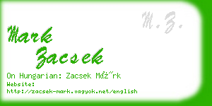 mark zacsek business card